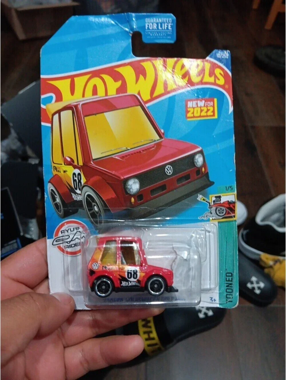 2022 Hot Wheels Tooned Volkswagen Golf MK1 Red Tooned 1/10 #10/250 G Case